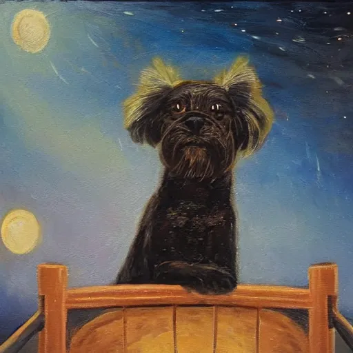 Image similar to dog in the night panting