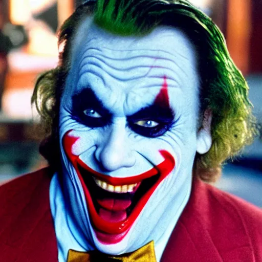 Image similar to john candy as the joker, movie still, 8 k