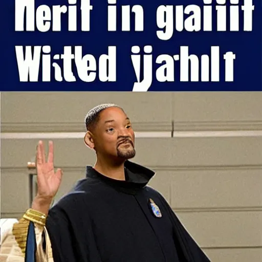 Image similar to will smith is on the jedi council but he will not be granted the rank of master, will thinks its outrageous and unfair