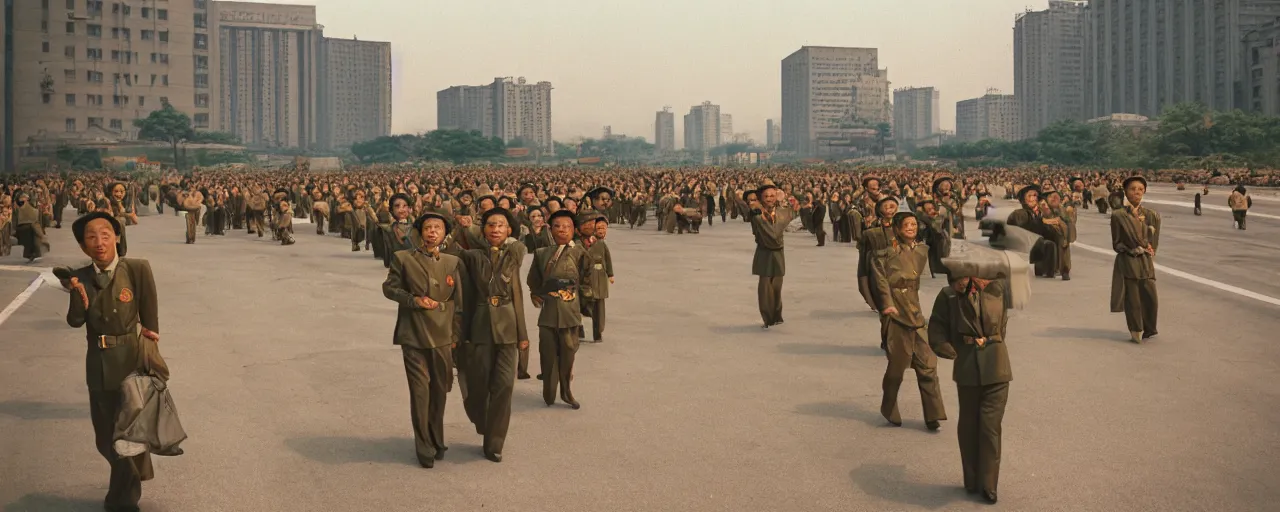 Image similar to pyongyang, north korea, national geographic, canon 5 0 mm, cinematic lighting, photography, retro, film, kodachrome
