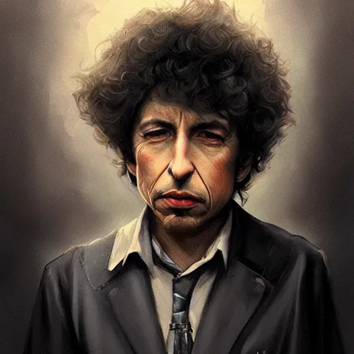 Image similar to a portrait of bob dylan as a wizard, upper half portrait, urban motifs, intricate, elegant, highly detailed, digital painting, trending on artstation, concept art, smooth sharp focus, illustration, art by artgerm and greg rutkowski