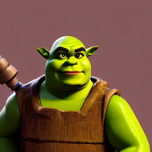 Image similar to Shrek as a lego figure, studio lighting, blender, octane render, detalied, high quality, trending on artstation, 8k,