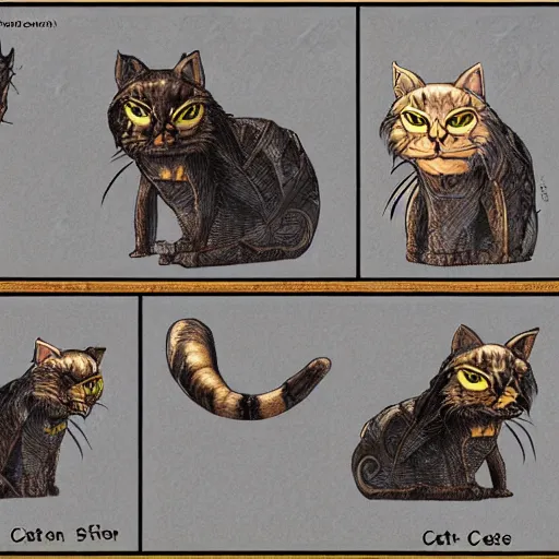 Image similar to planescape art style cat concept