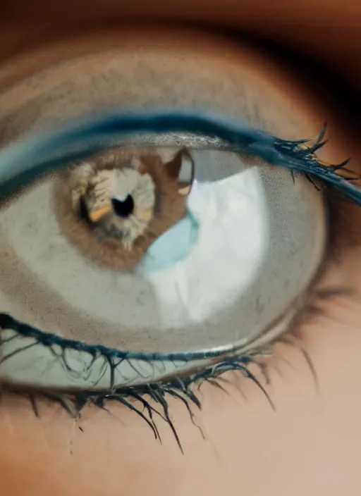 Prompt: portrait of a stunningly beautiful eye, broken lens