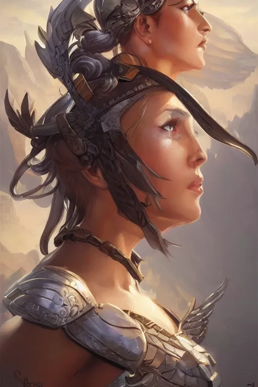 Image similar to amazon valkyrie athena, d & d, fantasy, portrait, highly detailed, headshot, digital painting, trending on artstation, concept art, sharp focus, illustration, art by artgerm and greg rutkowski and magali villeneuve