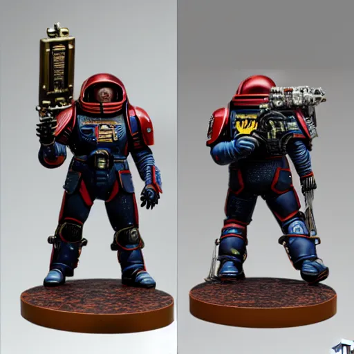 Image similar to 8 0 mm resin detailed miniature of elon musk as a warhammer 4 0 k space marine, product introduction photos, 4 k, full body, hyper detailed,