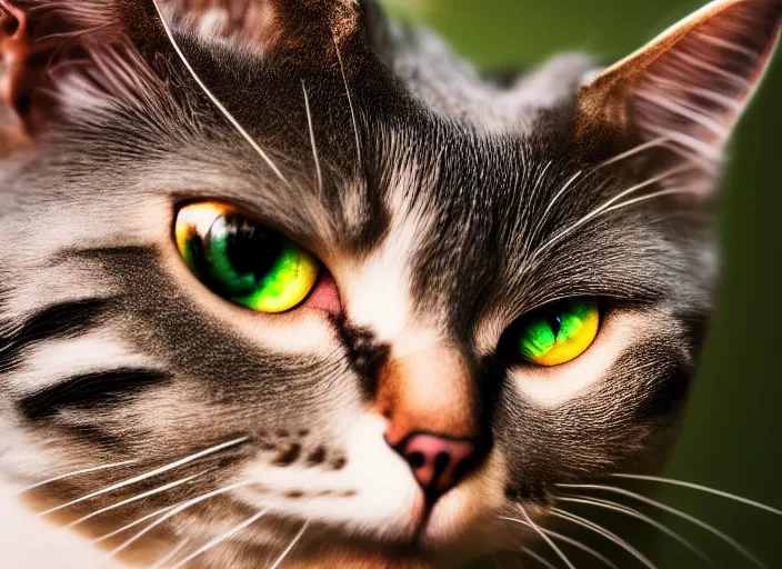 Image similar to 5 5 mm photo of a cat - cyclops hybrid. fantasy magic style. highly detailed 8 k. intricate. lifelike. soft light. nikom d 8 5 0. cinematic post - processing