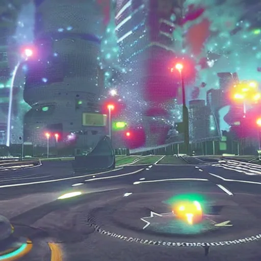 Image similar to trippy trip aliens in GTA V