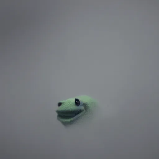 Image similar to ghostly Kermit made of clouds and fog