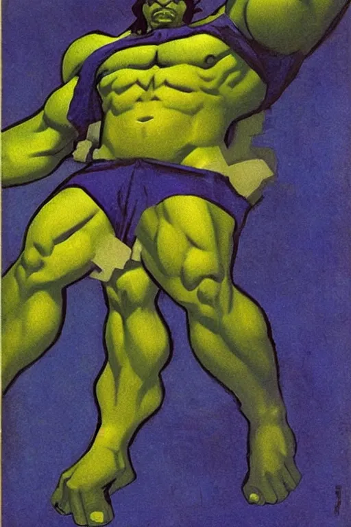 Image similar to hulk, marvel, artwork by nicholas roerich,