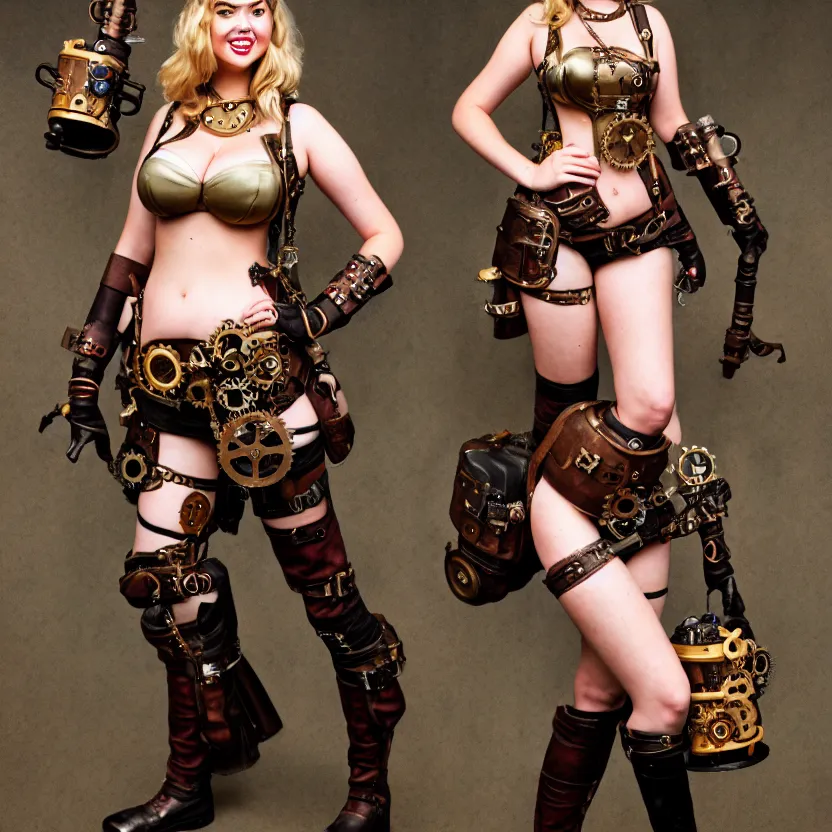 Image similar to full body photograph of kate upton as a steampunk warrior. extremely detailed. dslr. 3 5 mm.