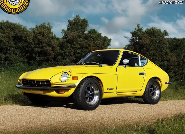 Image similar to 1970 Datsun 240Z in the style of Ken Sugimori