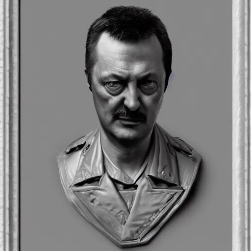 Image similar to Portrait by H.R.Giger of Igor Ivanovich Strelkov degraded abomination, photo-realistic, 2K, highly detailed