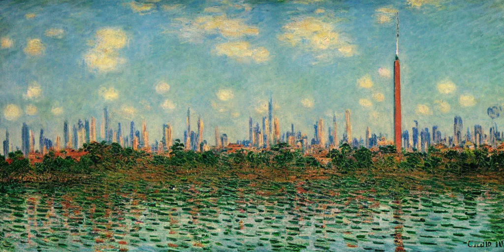 Image similar to São paulo painted by Claude Monet