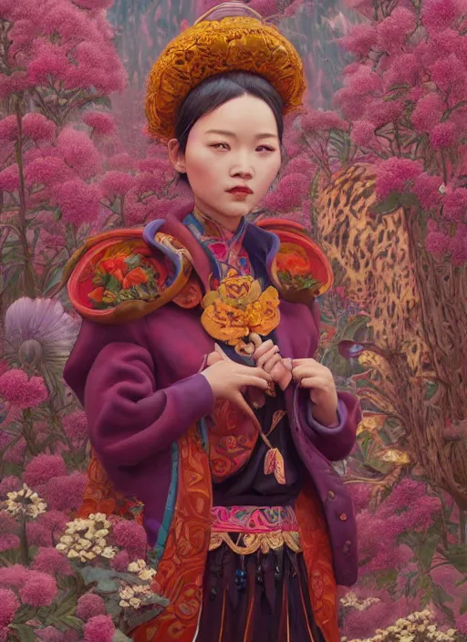 Image similar to beautiful yunnan girl : : by martine johanna and simon stalenhag and chie yoshii and casey weldon and wlop : : ornate, dynamic, particulate, rich colors, intricate, elegant, highly detailed, centered, artstation, smooth, sharp focus, octane render, 3 d