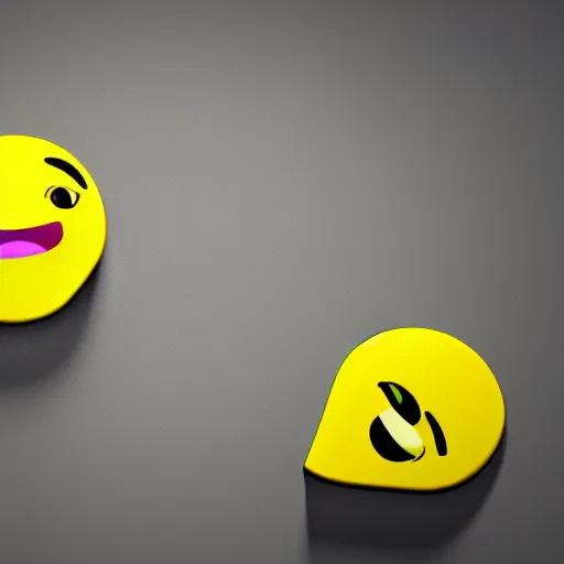 Prompt: a yellow emoji that is biting it's lip, 3d render, octane render