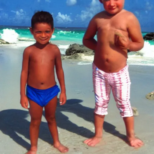 Prompt: nigel and lino as midgets in aruba