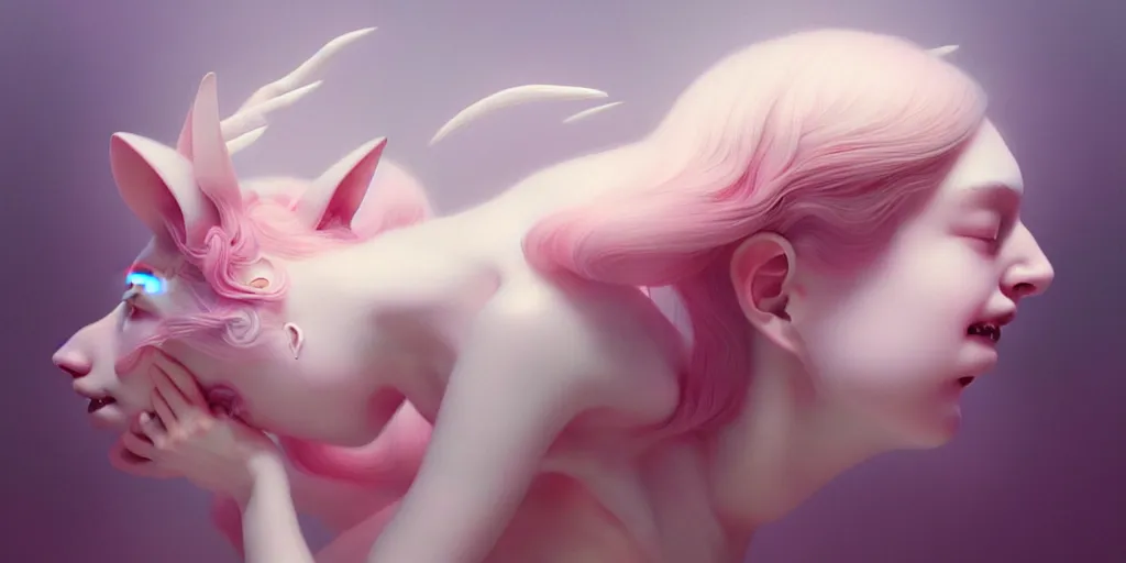 Image similar to breathtaking delicate detailed concept art painting creature, by hsiao - ron cheng, bizarre compositions, exquisite detail, pastel colors, 8 k