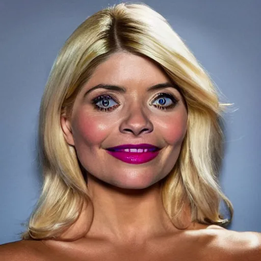 Image similar to holly Willoughby with the physique of a body builder, hyper realistic, ultra detailed, cinematic, dynamic lighting, photorealistic, refined, intricate, digital art, digital painting, masterpiece, 8k