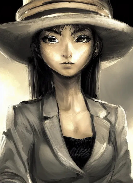 Image similar to a portrait one person, complexity, global lighting, detail, ultra sharpness, beautiful female sheriff body from games yoshihiro togashi style, big eyes, plump lips, a gunshot, global lighting, western saloon theme, detailed faces, blank faces, style by huyy nguyen,