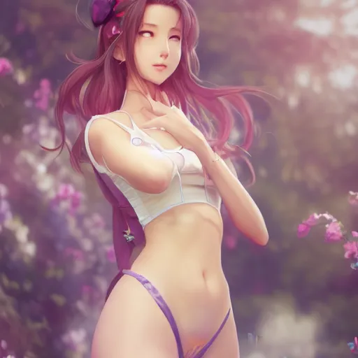 Image similar to full body shot of aerith gainsborough by WLOP, rossdraws, Logan Cure, Mingchen Shen, BangkuART, sakimichan, yan gisuka, JeonSeok Lee, zeronis, Chengwei Pan on artstation 2619518719