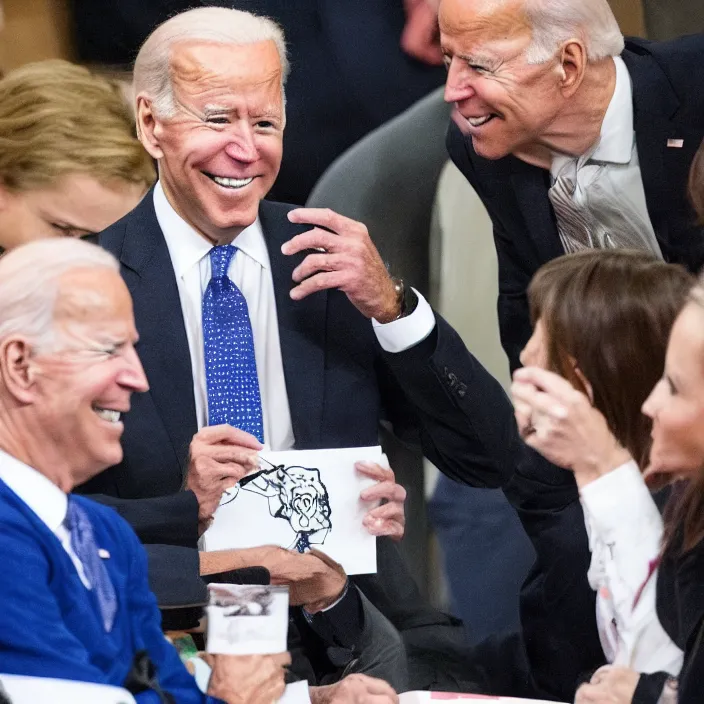 Image similar to joe biden having fun with a coloring book