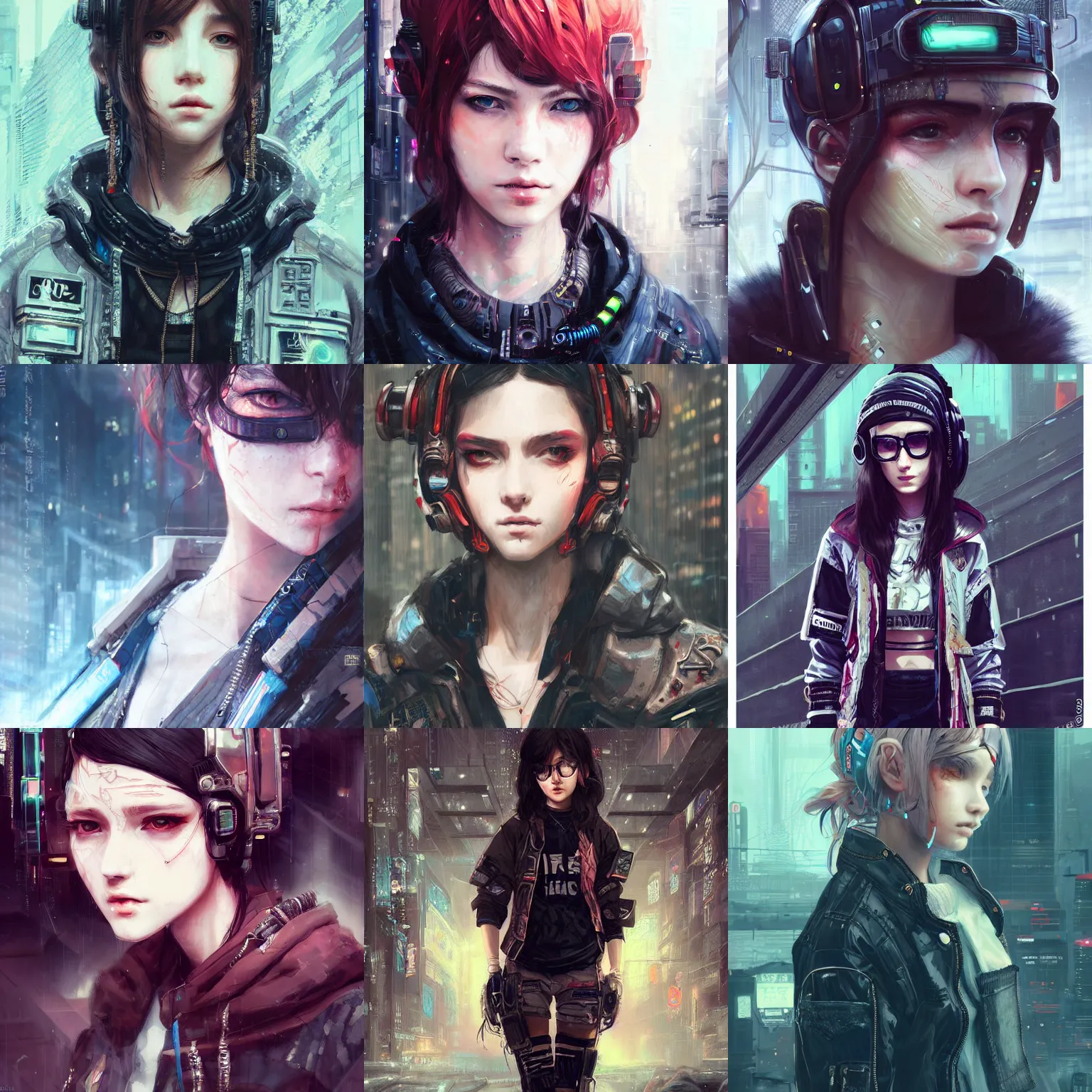 Prompt: very cool girl wearing cyberpunk intricate streetwear, beautiful, detailed portrait, intricate complexity, by krenz cushart. 4 k, beautiful, cinematic dramatic atmosphere