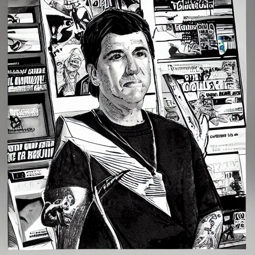 Image similar to portrait of comic book artist Mike S Miller