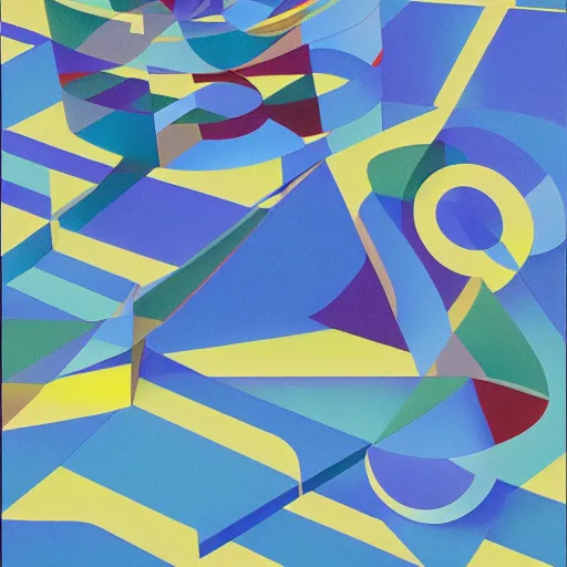 Prompt: abstract geometric sculpture by shusei nagaoka, oil on canvas, surrealism, neoclassicism, simple, renaissance, hyper realistic, pastell colours, cell shaded, 8 k