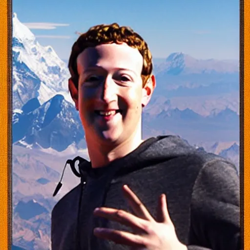 Image similar to Mark Zuckerberg standing on top of Mount Everest