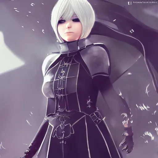 Image similar to trump as 2B nier automata, detailed, 4k, trending in artstation, artstationHD, artstationHQ, illustration,