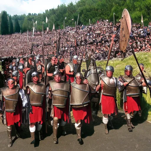 Image similar to the roman army marching up a mountain, photo taken from 1 mile away.