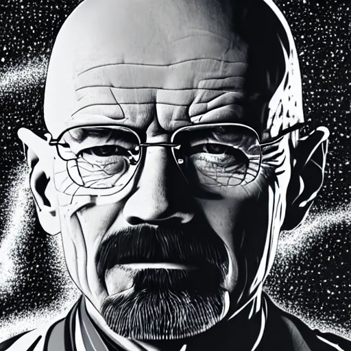 Image similar to a detailed portrait of walter white on the moon, art illustration, incredibly highly detailed and realistic, 8 k, sharp focus