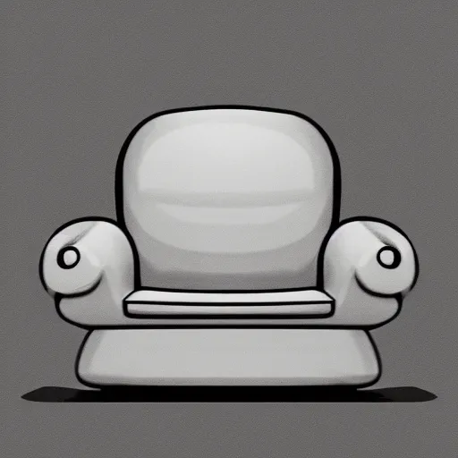 Image similar to a photo of a happy anthropomorphic sofa, digital art