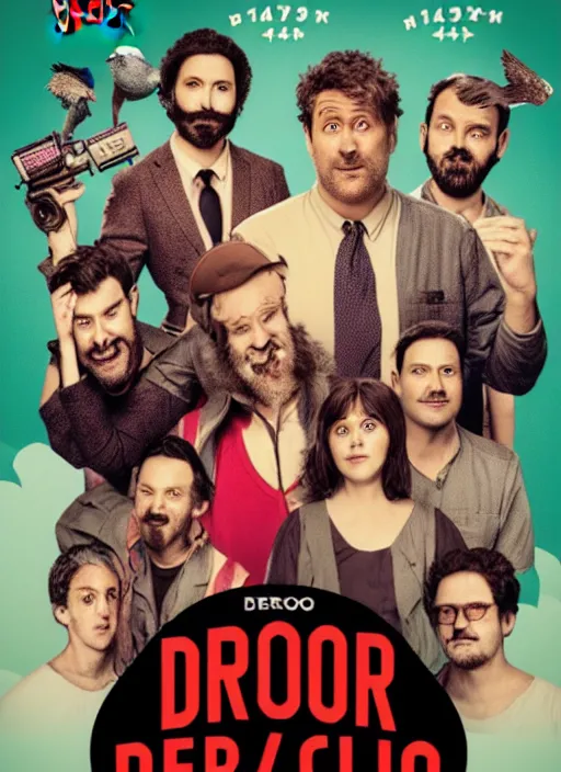 Image similar to poster for a netflix drongo show called drongo, tv show drongo poster