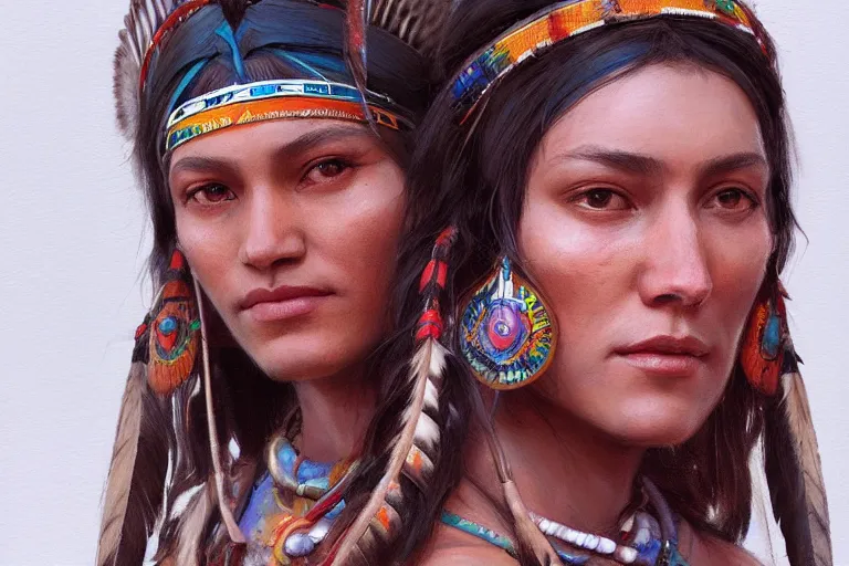 Image similar to A portrait a native american goddess by Ruan Jia and Mandy Jurgens and Artgerm and william-adolphe bouguerea, highly detailed, trending on artstation, award winning, H 768