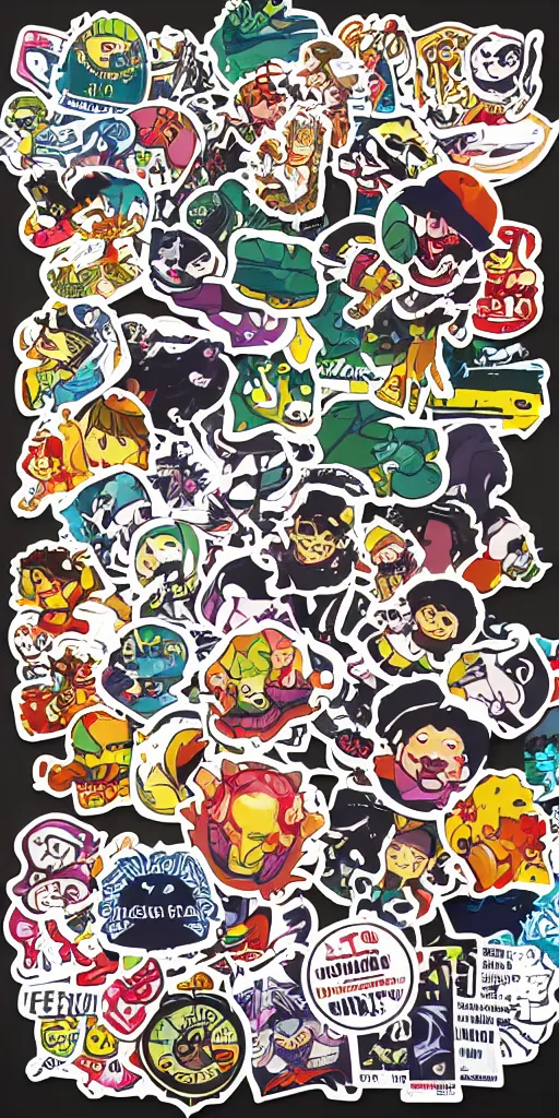 Prompt: unused sticker sheet, 2 0 px gap