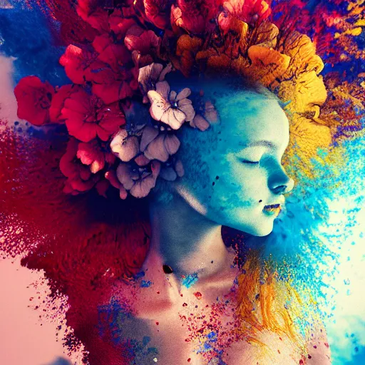 Prompt: a flower blooming, liquified, glitch art, decayed, by greg rutkowski, by alberto seveso, by david mcleod, octane render, unreal engine