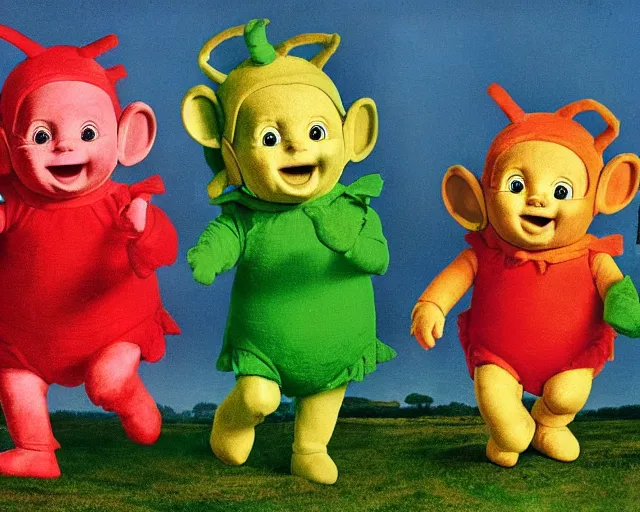 Prompt: a 1 6 0 0 s portrait of the teletubbies