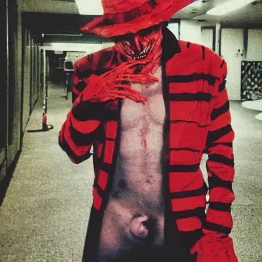 Prompt: tinder photo of Freddy Krueger