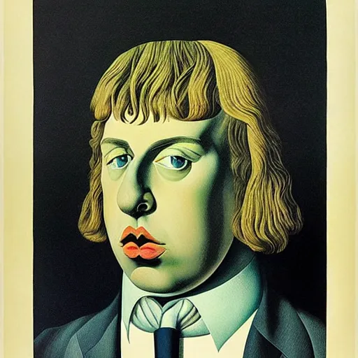 Image similar to figurative avant garde post - morden monumental dynamic portrait by magritte and hogarth, inspired by william blake and gaugin, illusion surreal art, highly conceptual figurative art, intricate detailed illustration, controversial poster art, polish poster art, geometrical drawings, no blur