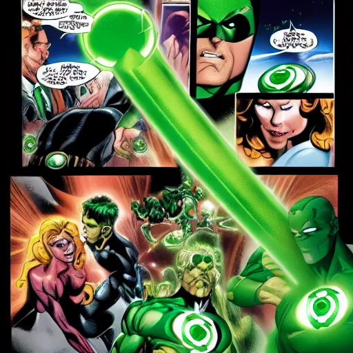 Image similar to green lantern invading a dream with Fred