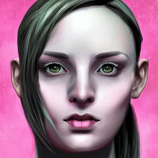 Image similar to portrait of female android, digital art