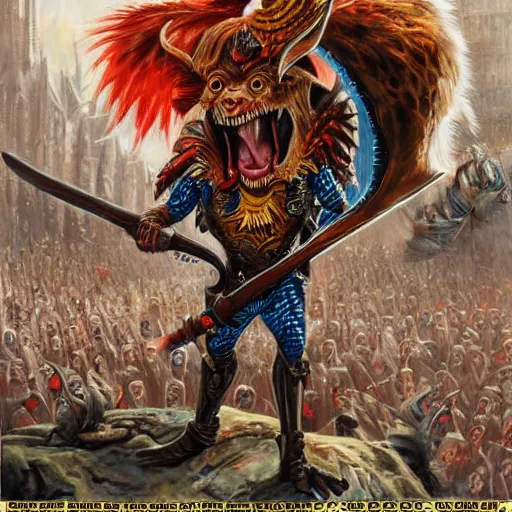 Image similar to donald trump as a vermin from warhammer, hyperdetailed painting