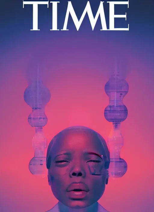 Prompt: TIME magazine cover, the coming AI singularity, by Beeple