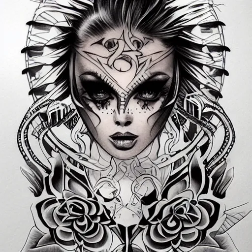 Image similar to sleeky goggle tattoo design, stencil, traditional, professional full back tattoo, by artgerm, artgerm, digital art