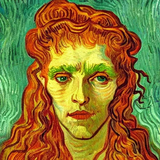 Image similar to portrait of Medusa, by Van Gogh