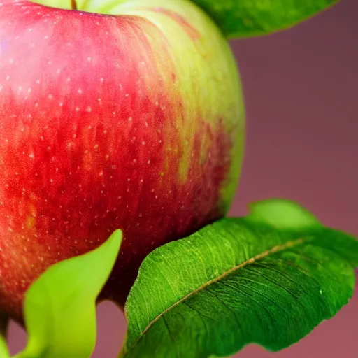 Image similar to 8k illustration of an apple, macro shot, super high resolution, award winning, extremely detailed