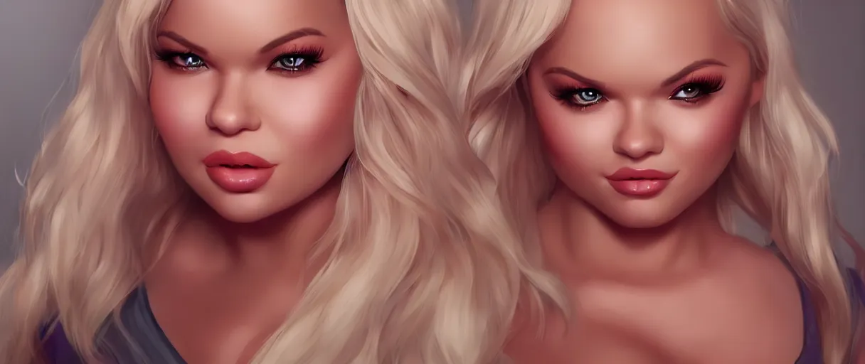 Image similar to very beautiful trisha paytas, happy appearance, ioyful vibe and lighting, cgsociety, artstation, in the style of artgerm