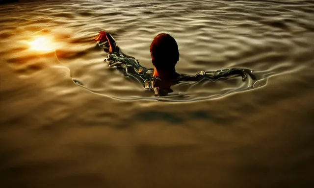 Image similar to water sculpture of a man, photorealistic, cinematic lighting, 8 k, extremely detailed